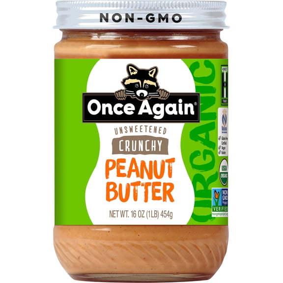 Once Again Organic Crunchy Unsweetened Peanut Butter 16 oz