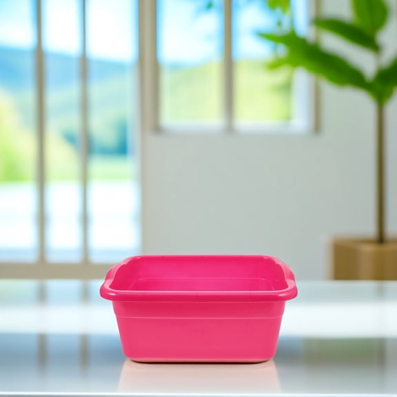 DEEPCRAFF Red Plastic Foot Soak Basin with Deep Design and Comfortable Handle for Relaxing Home Foot Bath