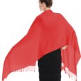 thumbnail image 5 of Glory Max Women's Large Soft Silky Pashmina Shawl Wrap Red Solid Plain Wedding Scarf, 5 of 5