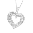 thumbnail image 2 of 1/2 cttw Baguette and Round Moissanite Heart Pendant Necklace for Women Lab Created Diamond D Color VVS1 18k White Gold Plated Sterling Silver, 2 of 5