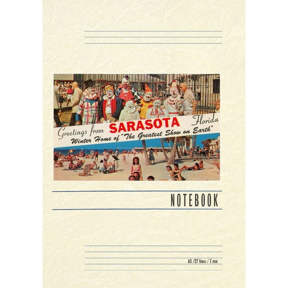 Vintage Lined Notebook Greetings from Sarasota, Florida (Paperback)
