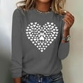 thumbnail image 2 of Dog Paw & Heart Print Shirts 2024 Women's Fashion Cute Sweatshirts Crew Neck Long Sleeve Blouses Lounge Tops for Fall Winter, 2 of 5