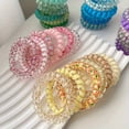 6 pieces per package mixed color high elastic spiral hair band, gradual ...