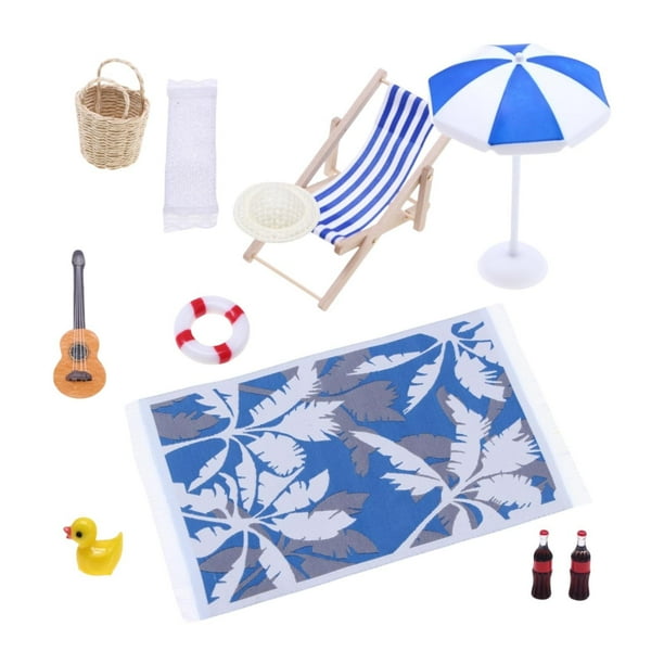 Decoración de casa de muñecas en miniatura de playa, accesorios al aire libre de casa de muñecas de jardín, silla para de regalo juguetes en