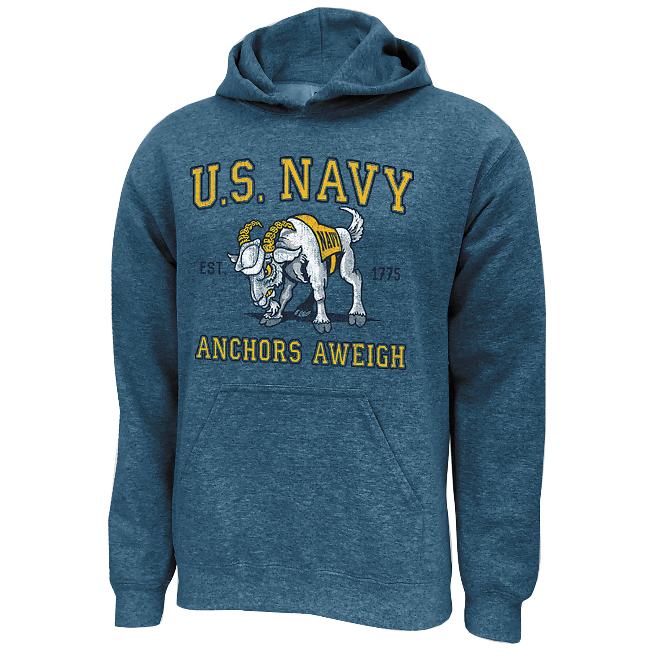 Anchors Aweigh US Navy Military Retro Logo Hoodie Est 1775