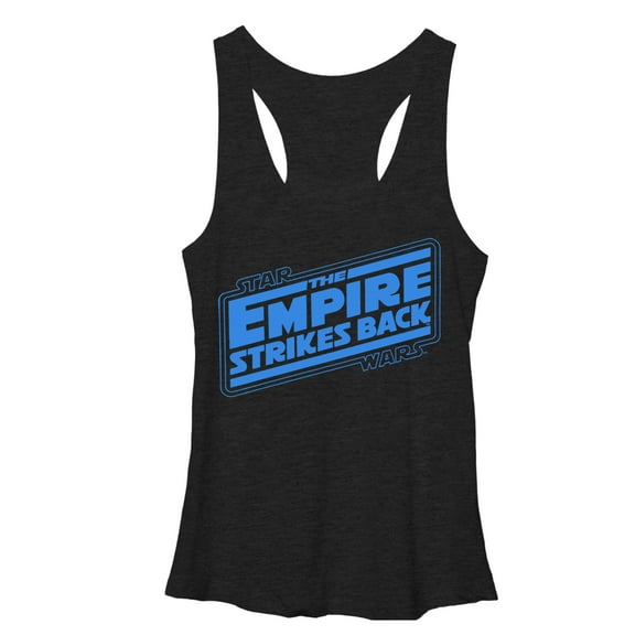 Women's Star Wars Movie Logo  Racerback Tank Top Black Heather Small