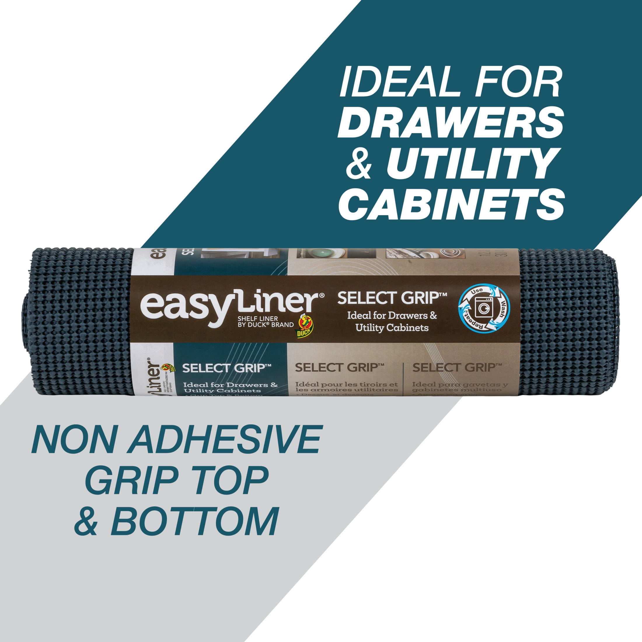 (2 pack) Select Grip EasyLiner Shelf Liner, Navy Blue 12" x 10' 1 Rolls