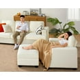 thumbnail image 4 of papajet Sofa, Comfy Couch- Ottoman with Deep Seats, Modern Couch for Living Room, Beige Chenille, 4 of 4