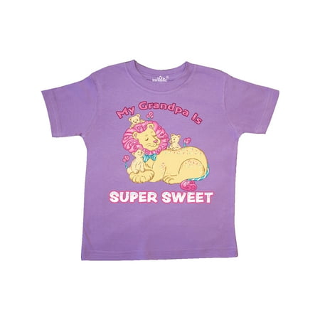 

Inktastic My Grandpa Is Super Sweet Cotton Candy Lions with Pink Mane Gift Toddler Boy or Toddler Girl T-Shirt