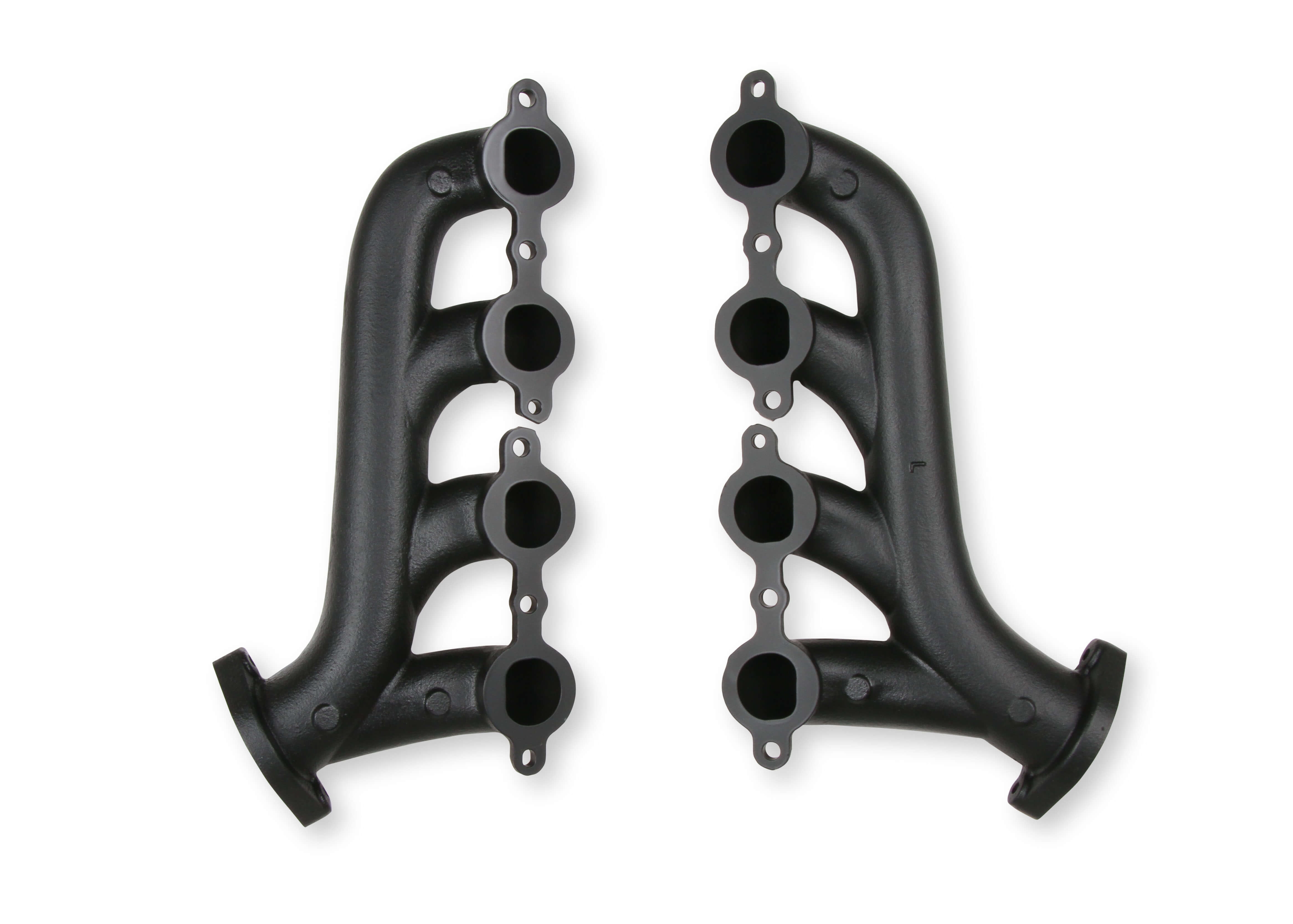Super Shops LS Cast-Iron Exhaust Manifolds - Black Ceramic Coated - Pair