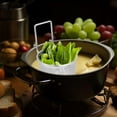 thumbnail image 4 of Fondue Chinoise Filet en Acier Inoxydable Passoire Suspendue pour Cuisines Fêtes Pique-Niques Petite Friteuse avec Mini Friteuse et Marmite avec Pinces et Couvercle pour 1 2 Personnes, 4 of 9