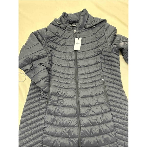 SAINT ALICS WOMEN HOODED PACKABLE LIGHTWEIGHT PUFFER JACKET BLACK ,SMALL