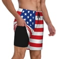 thumbnail image 2 of Fotbe America Flags3 Traje de Baño para Hombre – Shorts de Natación de Secado Rápido con Forro y Bolsillos-X-Large, 2 of 6