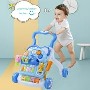 Angle View: 3 In 1 Piano Drum Baby Learning Walker With Sound & Light