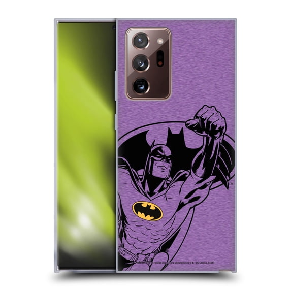 Head Case Designs Officially Licensed Batman DC Comics Logos Purple Soft Gel Case Compatible with Samsung Galaxy Note20 Ultra / 5G