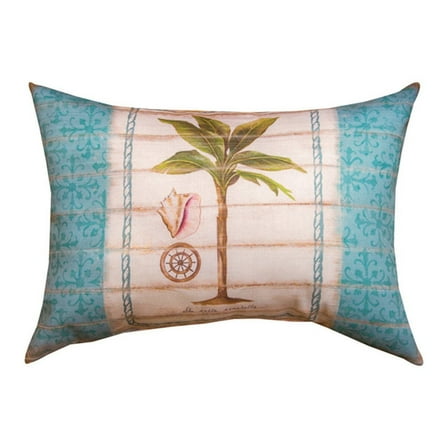 Palm Tree Blues Sand Dollar Pillow 18"x13" Indoor/Outdoor