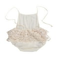 thumbnail image 2 of Baby Girls Summer Romper Floral Lace Sling Strappy Hollow Back Romper, 2 of 10