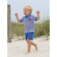 thumbnail image 3 of Loicainy Baby Toddler Boy Independence Day Clothes 6 12 18 24 Months 2T 3T 4T Short Sleeve Lapel Flag Embroidery Striped Shirt Drawstring Shorts Outfits, 3 of 9