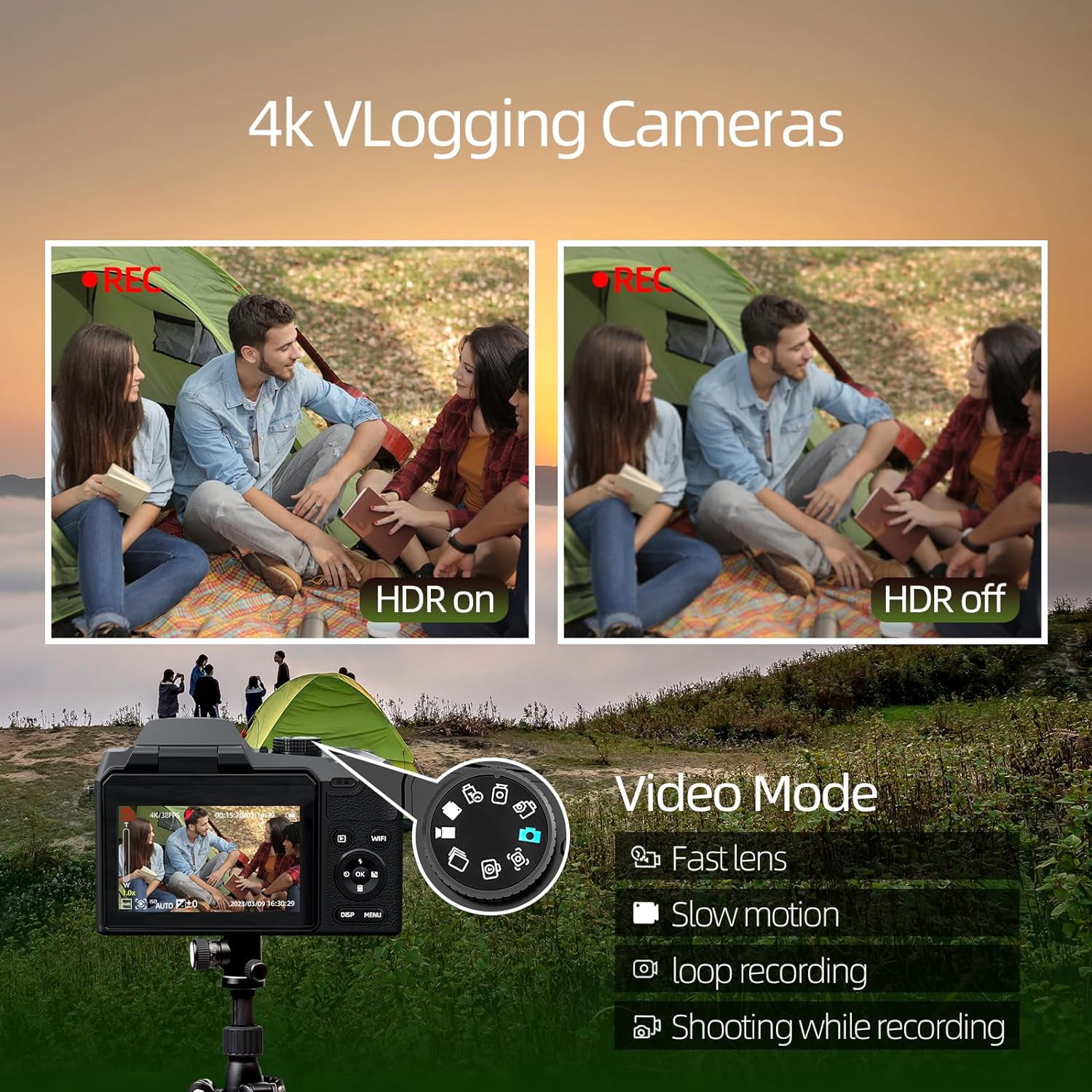 NBD 64MP Digital Camera for Photography, 4K Vlogging Camera for Youtube with 16X Digital Zoom