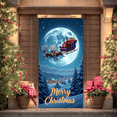 thumbnail image 6 of Christmas Theme Banner Merry Christmas Santa Sleigh Reindeer Polyester Decorative Scene for Holiday Celebration Winter Party Indoor Decoration, 6 of 8