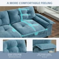 thumbnail image 5 of Modern L-Shape Sectional Sofa With Storage Ottoman, Chenille Upholstered Modular Couch with Cup Holder and USB Ports for Living Room Apartment Office, 5 of 14
