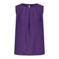 thumbnail image 4 of Wyobmus Womens Front Ruched Tank Tops Crewneck Sleeveless Shirts Loose Fitted Stretchy Top Tunic Casual Summer Trendy Clothes 2025 Purple, 4 of 7