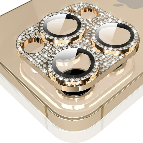For iPhone 13 Pro Max/iPhone 13 Pro Camera Lens Protector Bling Diamond, Alloy Metal, Tempered Glass Camera Screen Protector, Full Coverage Protection, 1 Pack