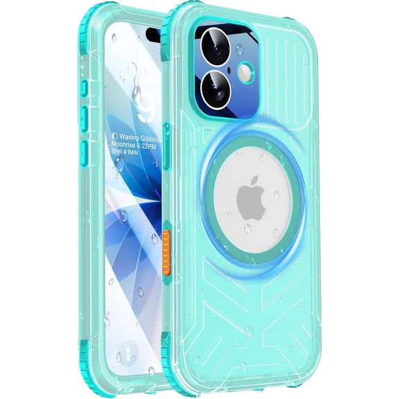 for iPhone 17 Waterproof Case Magnetic, Built in Camera Control [Screen Protector] [Lanyard], Fit for Magsafe Heavy Duty Military Rugged Full Body IP68 Phone Case, 6.3"