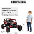 thumbnail image 3 of Lumiparty 2 Seater Ride on UTV Car, 24V Electric Vehicle, Electric Off-Road UTV Car w/Remote Control, 2 * 200W Motor, Spring Suspension, Music, Red, 3 of 7