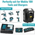 thumbnail image 5 of 4PACK 10.0Ah Battery Replacement for Makita 18V Battery 18 Volt BL1890B BL1860B BL1850B BL1840B BL1830B BL1815 Battery, 5 of 10