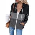 thumbnail image 1 of Kmbangi Female Cardigan Coat Long Sleeve Hooded Tops with Zipper Pockets, 1 of 7
