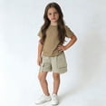 thumbnail image 7 of ITSAME Boys Girls Cargo Shorts, Cotton Linen Elastic Waist Loose Fit Kids Casual Fashion Shorts with Pockets Gray Size 1T, 7 of 7