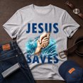 thumbnail image 3 of Jollimate Jesus Saves Shirt, Christian Faith Graphic Tee, Religious Gift for Men, 3 of 6