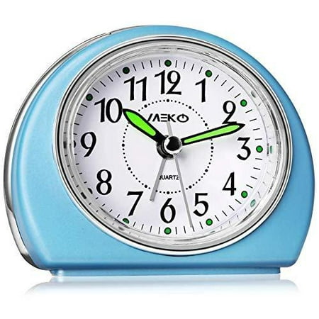 Alarm Clocks Non-Ticking for Bedrooms, MEKO Smart Tickless AA Battery Powered Travel Alarm Clock with Snooze and Nightlight, Silent No Ticking Bedside