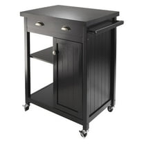 Winsome Wood Timber Kitchen Utility Cart, Black Finish