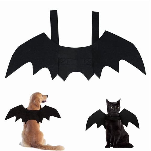 Halloween Dog Cat Bat Wings Costume, Pet Halloween Cosplay Party Dress Up Costume for Small Dogs and Cats(L) Black