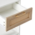 thumbnail image 4 of Smuxee Classic Wood Rattan Nightstand with 1 Drawer and Shelf,Side Tables for Living Room,White, 4 of 7