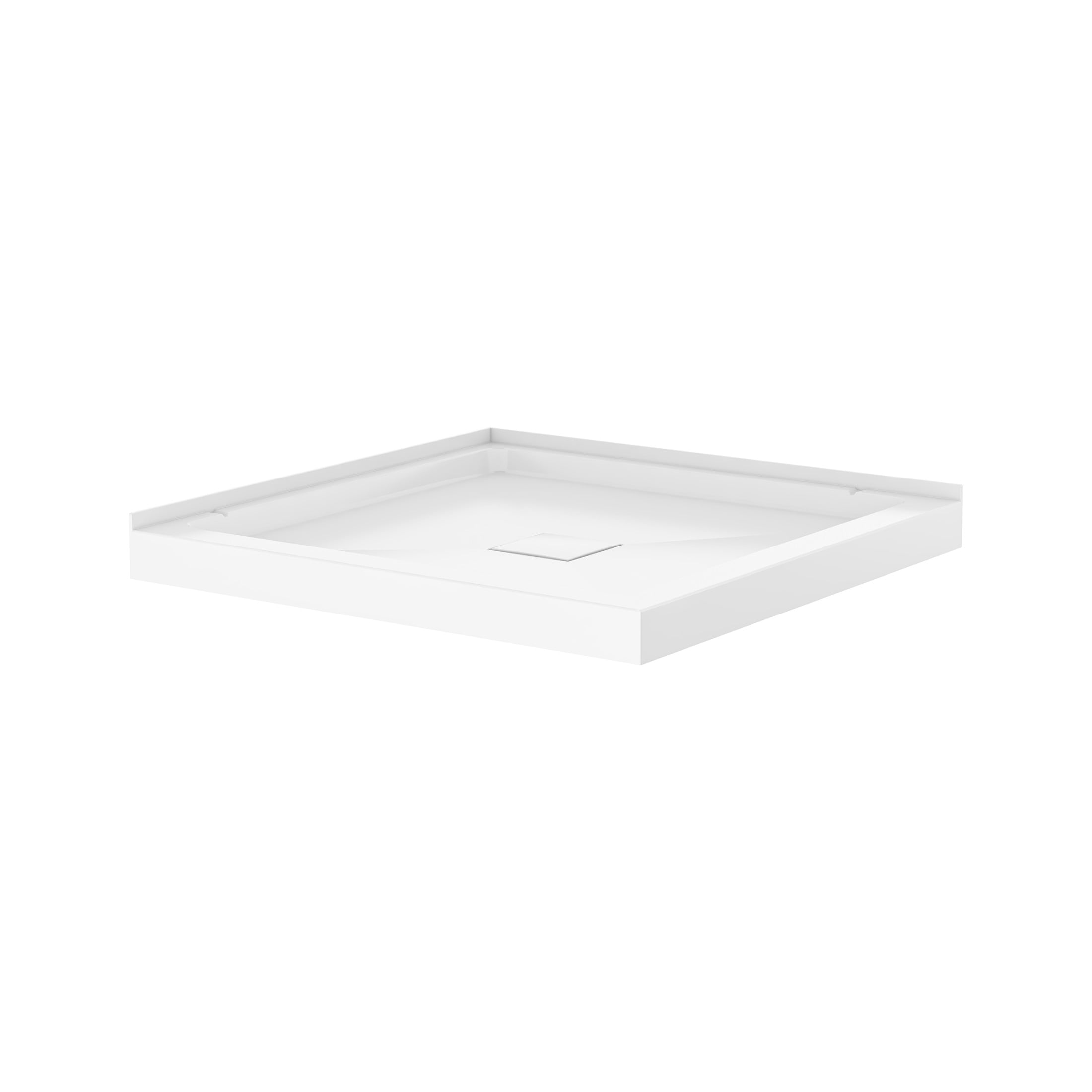 Marquette 32 x 32 Shower Pan Base with Center Drain in Glossy White