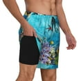 thumbnail image 3 of Balery Corals and Tropical Fish Mens Swim Trunks Swim Shorts for Men Quick Dry Inseam Beach Shorts with Compression Liner Pocket-Small, 3 of 9