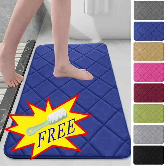 Non-Slip Bathtub Mat, Anti Slip Shower Mat Living Room Bedroom Straight Carpet Floor Mats Bathroom Absorbent Non-slip Mats Kitchen Foot Mats Machine Wash Bathroom Rugs For Bath Tub And Shower