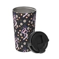 thumbnail image 2 of Picia Snake And Floral1 Pattern 500ml Carry Insulated Coffee Mug, Stainless Steel Travel Mug with Hidden Handle, Leak-Proof for Car, Office, Home, and Outdoor Use, 2 of 8