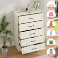 thumbnail image 3 of Vabches Farmhouse 5 Drawer Dresser with Metal Handle, Tall Wood Chest of Drawers for Living Room Bedroom,White, 3 of 8