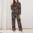 thumbnail image 2 of Lsque Multicolored Butterflies C Pattern Long Sleeve Pajama Set for Women - Soft 2-Piece Sleepwear and Loungewear Set with Pockets, Comfy Nightwear-Small, 2 of 7