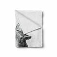 thumbnail image 2 of Goat Soft Flannel Fleece Throw Blanket, Vintage Engraved Image of Goat Head Drawing Wildlife Ruminant Mammal Concept, Cozy Plush for Indoor and Outdoor Use, 60" x 80", Black and White, by Ambesonne, 2 of 6