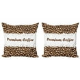 thumbnail image 1 of Ambesonne Coffee Throw Pillow Cover 2 Pack, Fresh Drink Themed Premium, 24", White and Cocoa, 1 of 2