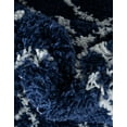 thumbnail image 7 of Unique Loom Rabat Shag Collection Area Rug - Geometric (2' 7" x 10' Runner Navy Blue/Ivory), 7 of 7