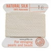 Griffin 1mm Thick Silk Cord White Size 16 (1 Card)