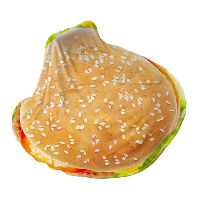 Manta de franela BLESIY Manta de hamburguesa redonda 150cm