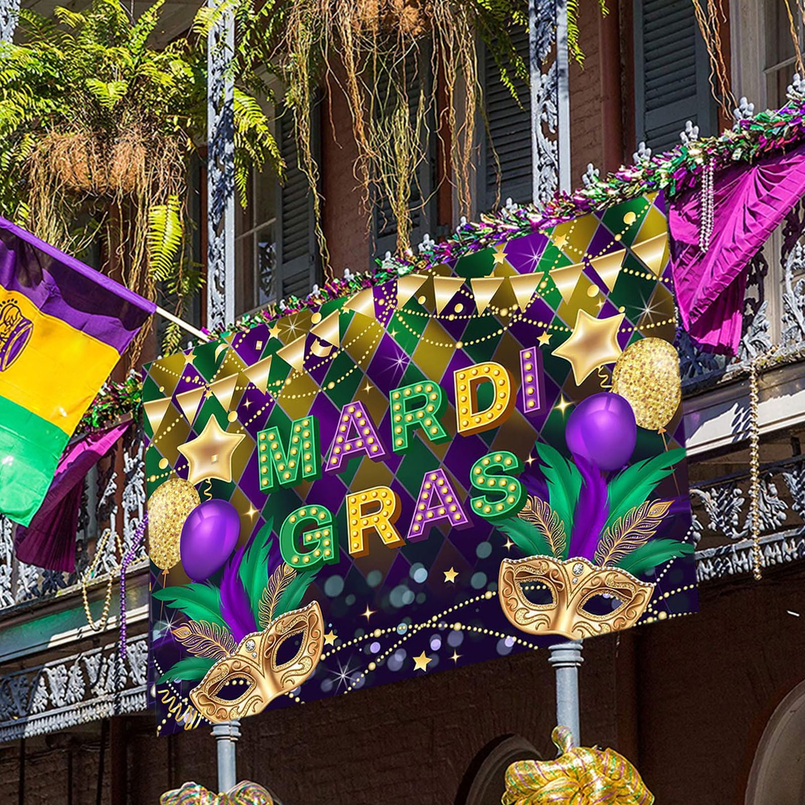 BEZKS Drapeau De Jardin Mardi Gras 30,5 X 45,7 Cm Double Face