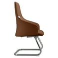 thumbnail image 3 of LeisureMod Celeste Modern Leather Conference Office Chair with Upholstered Seat and Armrest (Dark Brown), 3 of 4